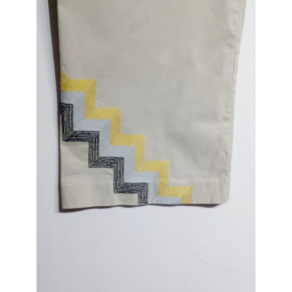 Anthropologie Maeve Hallee Embroidered Wide-Leg Cropped Pants Sz 6 Women - Picture 8 of 11